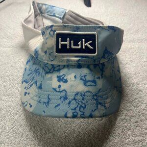 HUK Fin Flats visor blue color and embroidered patch logo